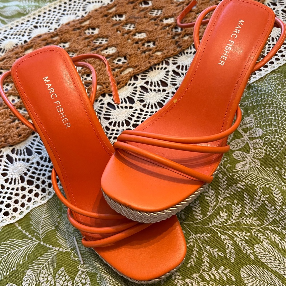 Marc Fisher Women's Bright Orange Heels
